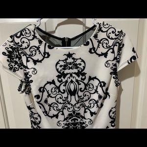 women's black & white semi formal dress